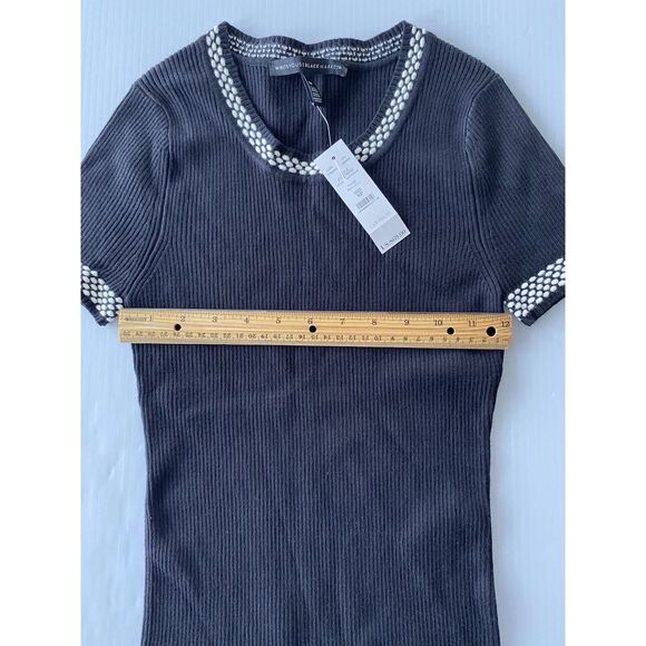 White House Black Market Women's Short Sleeve Shirt Size S/P Cable Knit - Picture 5 of 10